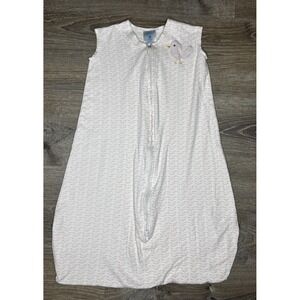 Halo SleepSack Cotton Wearable Blanket Baby Girl Pink White Sz Medium 6-12 Month